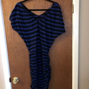 Express Black & Blue Striped Dress